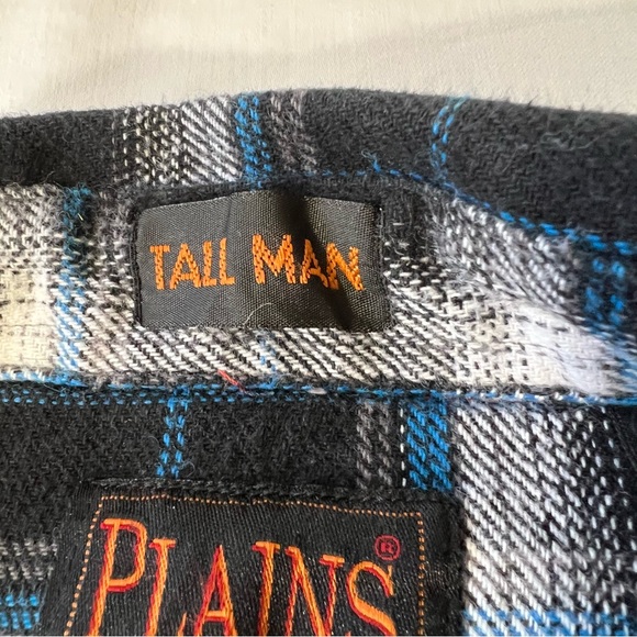 Plains Western Wear Blue Buffalo Plaid Long Sleeve Shirt Tall Man Size 2XLT - Picture 6 of 9